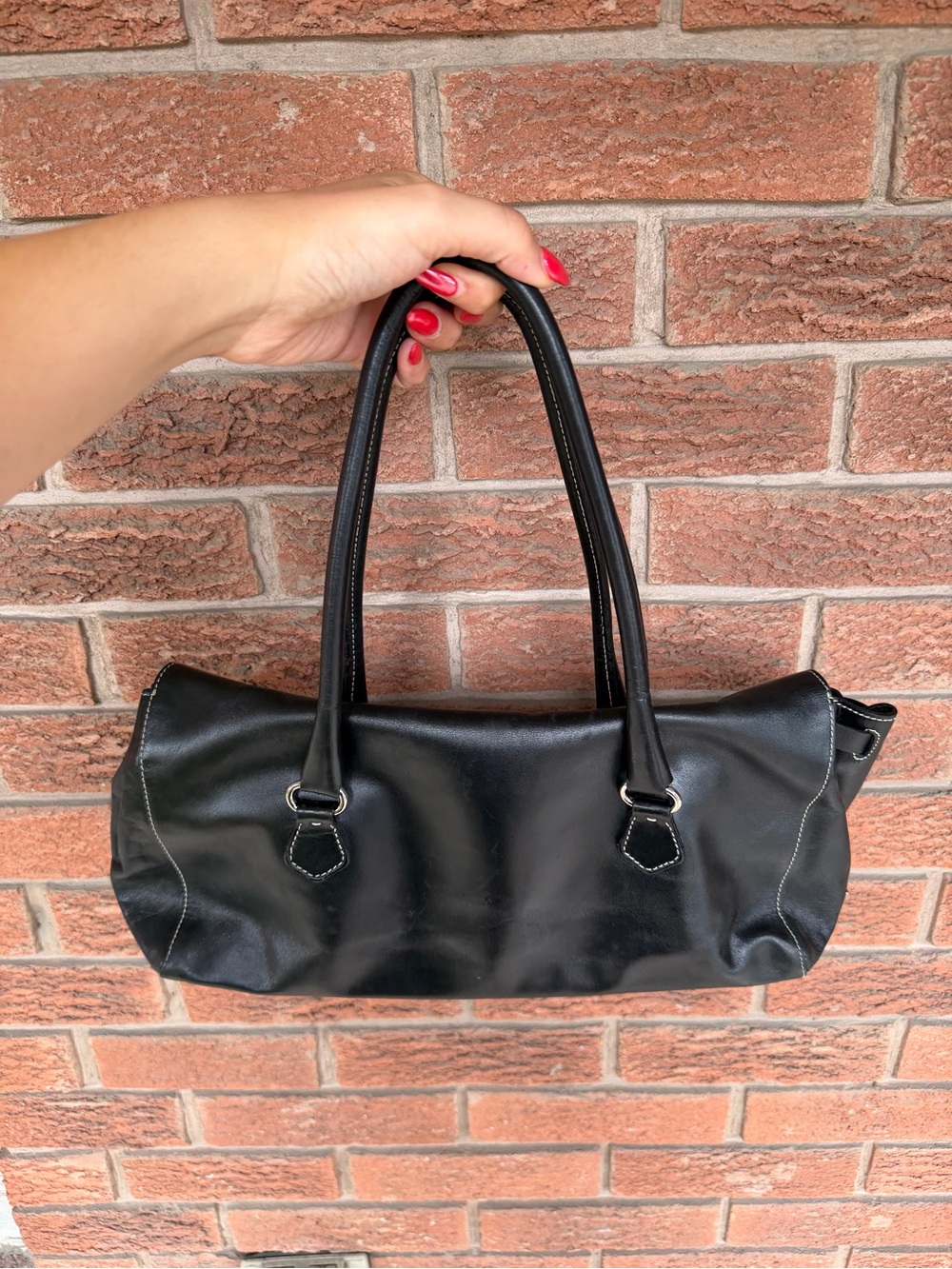 Prada Black Leather Satchel with Silver Hardware - Picture 3 of 7